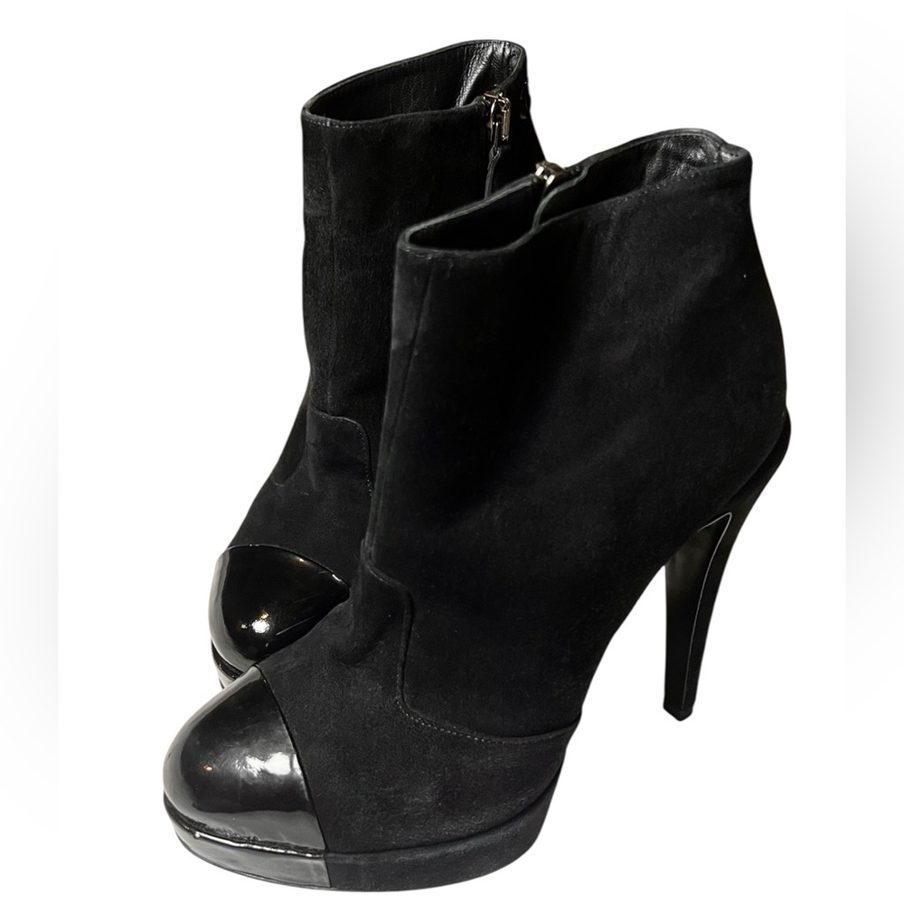 Chanel CC Platform Cap-Toe Booties size 36 $1800